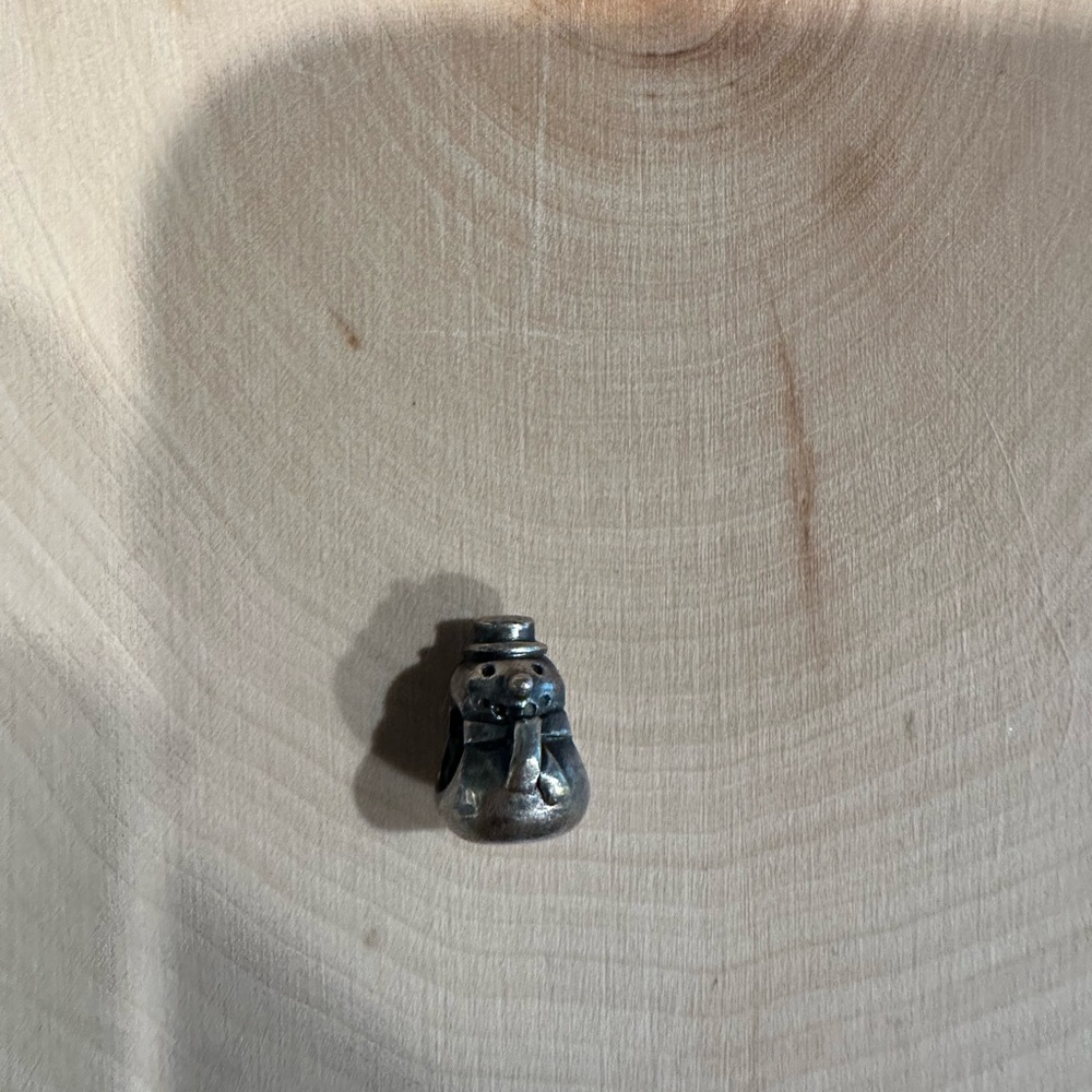 Silver Snowman Charm